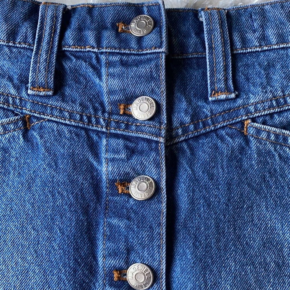 Madewell mini skirt stretch denim A-line size 25 - Picture 2 of 10